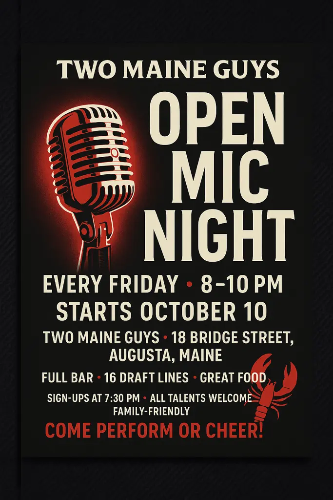 Open Mic Night at Two Maine Guys